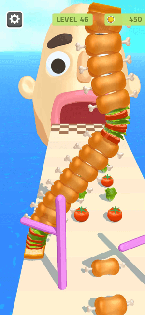 Collect ingredients and create a giant sandwich in the game Sandwich Runner 