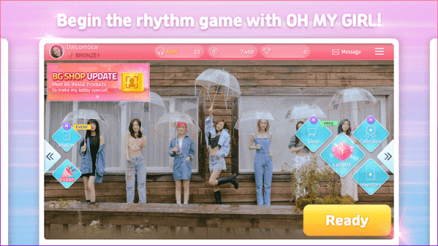 Play a music game with the girls. SuperStar girls OH MY GIRL