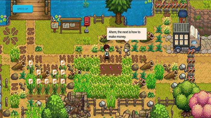 Harvest Town là game nông trại với đồ họa pixel, kết hợp với yếu tố nhập vai để tạo ra một cuộc sống nông thông chân thực