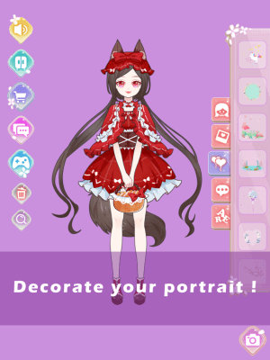 Make up and style your own doll in the game Vlinder Princess 