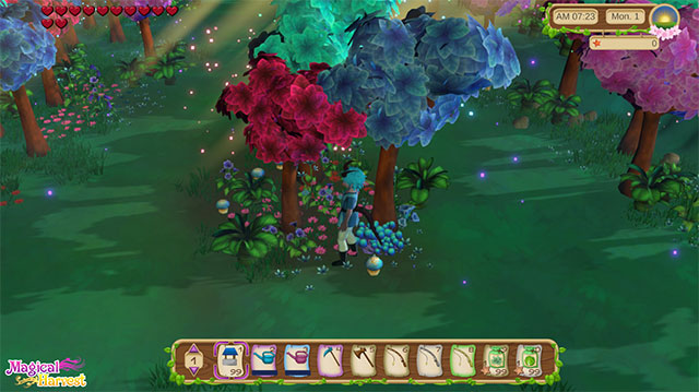 Trồng trọt và phát triển cây trồng trong khi chơi game Magical Harvest