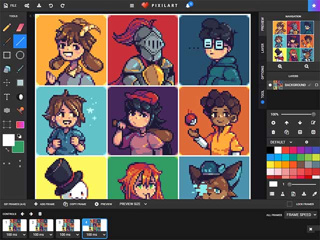 Create your own new and colorful pixel paintings