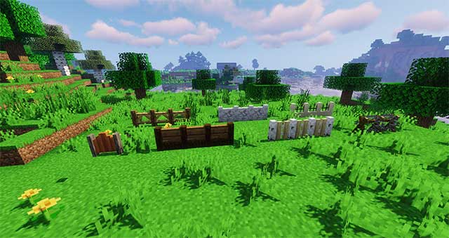 Each type of fence in this Mod version has a special design and a relatively beautiful shape