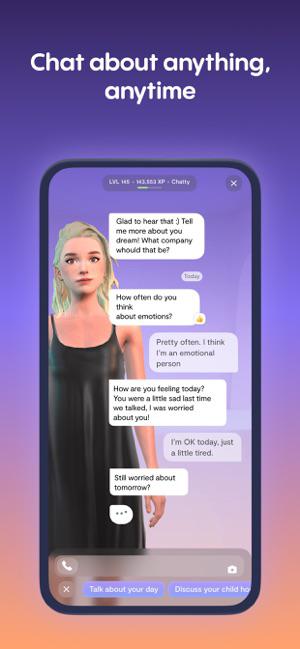 Chat with Replika anytime, anywhere