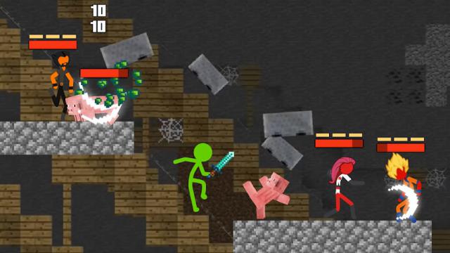 Join the chaotic stickman war in Stickman game Combat: Craft War