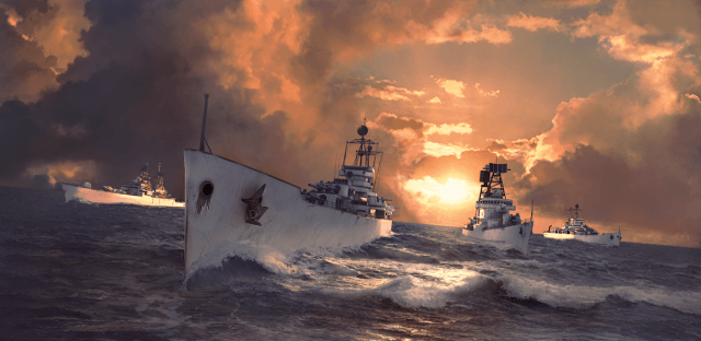 Force of Warships gives you access to battles. intense, intense at sea