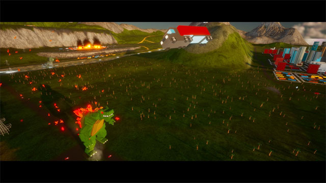 Destroy the city, villages, harbors and more environments in Excidio The Kaiju Game