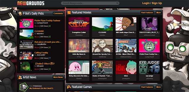 Newgrounds is one of the largest Flash game portals on the web