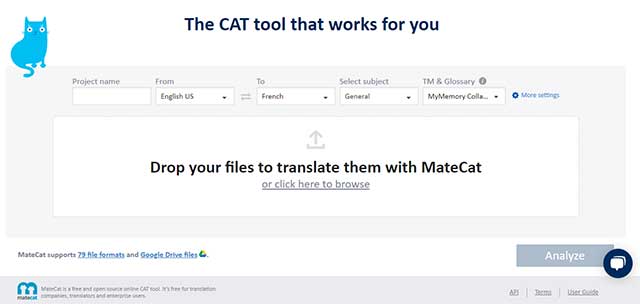 MateCat is an open source CAT tool. online and free
