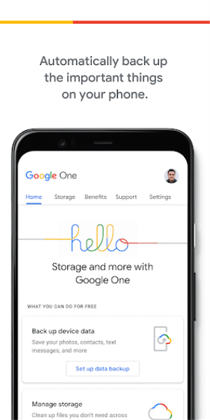 Google One automatically backs up the important stuff on your smartphone