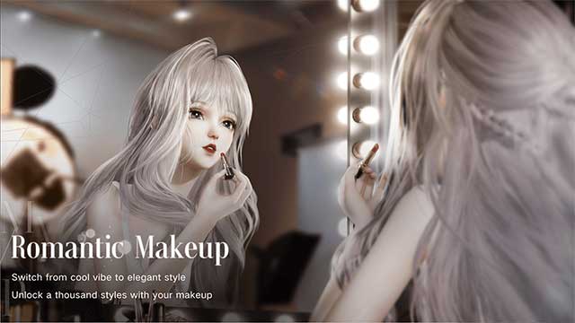 Customize the girl's features like hair color, face and body to your liking