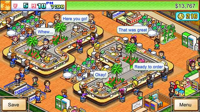 Manage a conveyor belt sushi restaurant in game The Sushi Spinnery 
