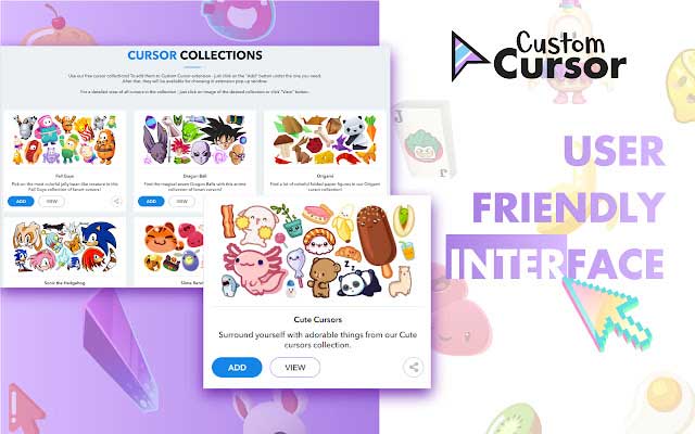 Custom Cursor for Chrome có giao diện thân thiện với người dùng và nhiều chủ đề đa dạng