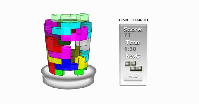 Tetris 3D is a variable. novelty of the classic brick-laying game Tetris
