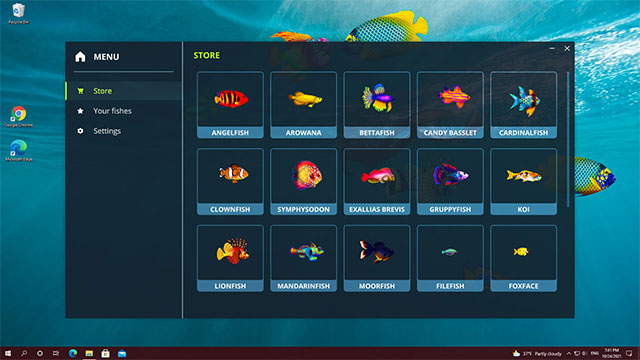 Visit the store to unlock unique new fish