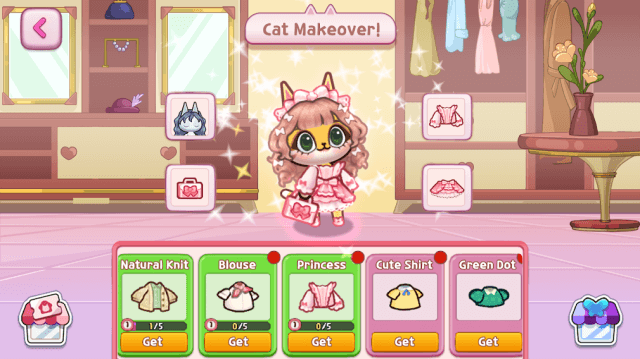 Dress up cats in stunning fashions in Idle cat salon tycoon