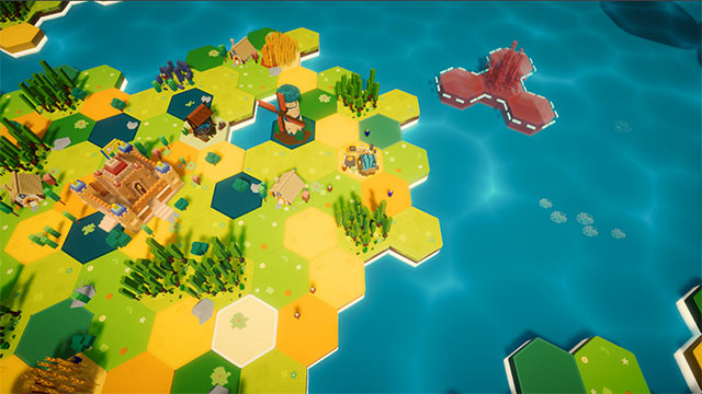 Build a city on the island in the simulation game Island World