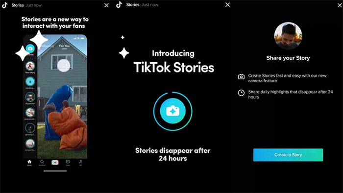 Câu chuyện trên TikTok cũng hoạt động tương tự như tính năng Câu chuyện của các nền tảng mạng xã hội khác