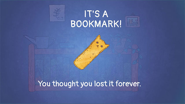 Collect cute bookmarks to complete side quests and mini-games in Books in Wrong Places