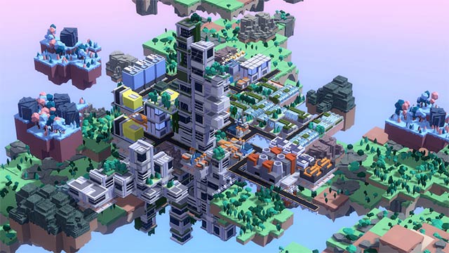 Complex Sky is a futuristic city-building game with unique architecture