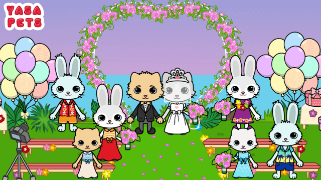 Participate in a wedding ceremony at the top of a mountain in the game Yasa Pets Island