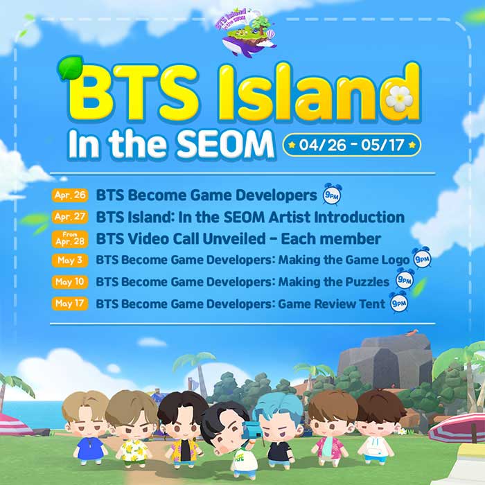 Lịch trình hành động tại trò chơi Khởi chạy Đảo BTS: Trong SEOM