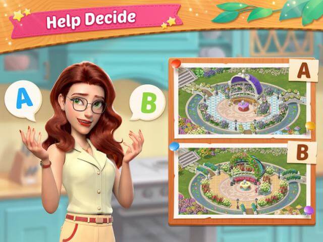 Make renovation decisions in Garden Affairs game. 