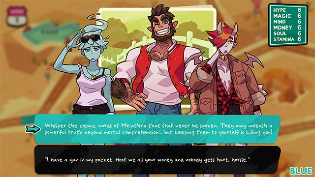 Do quests, manage resources, and choose to get to the end of the adventure. process in Monster Roadtrip
