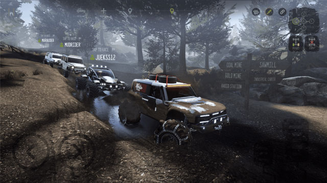 Ride with friends to conquer treacherous terrain. in the game Mudness Offroad Car Simulator