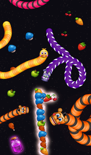 Raise your snakes in the game Slither Zone io Worm Arena 