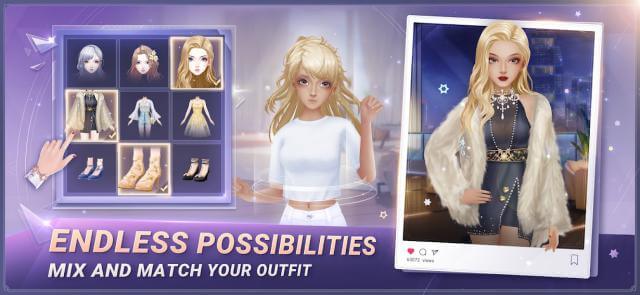 Many combinations of pages. amazing outfits, show your style in the game Fashion Dream