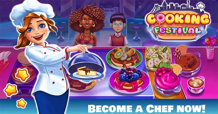 Cooking Festival là game mô phỏng nấu ăn vui nhộn và đầy màu sắc