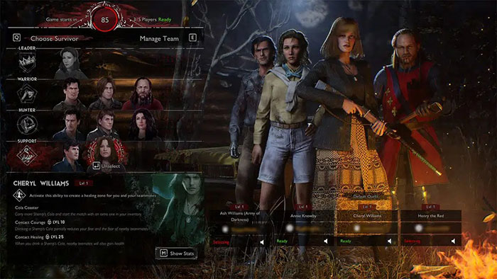Khả năng của các nhân vật người sống sót trong Evil Dead: The Game