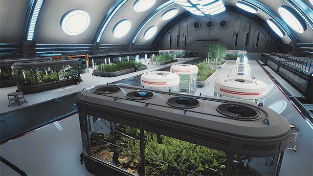 Grow for food and oxygen to provide to the inhabitants of the ship