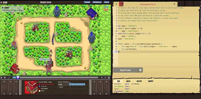 CodeCombat currently teaches coding-based languages. text
