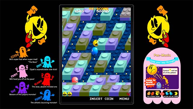 Conquer the PACMAN game familiar action scene or puzzle style