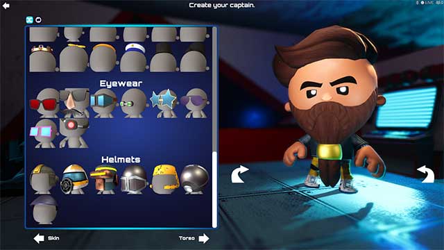 Customize your character and your crew members 