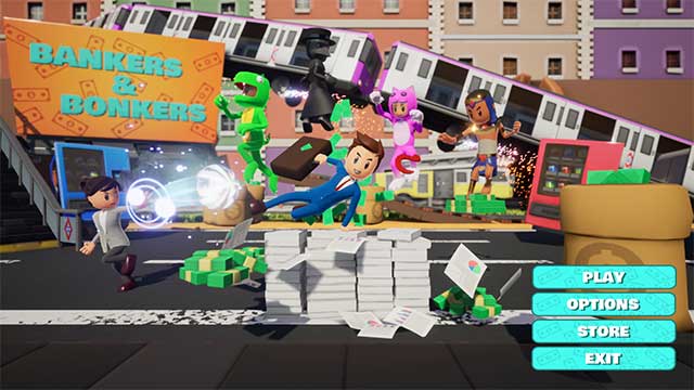 Bankers & Bonkers is a team-based multiplayer action game