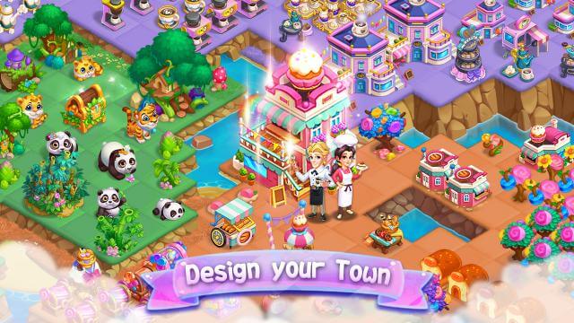 Design your town in the game Merge Farmtown
