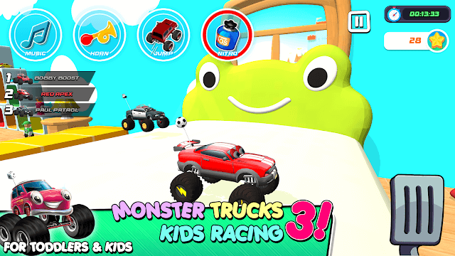 Monster Trucks Game for Kids 3 is a fun truck racing game for kids. em