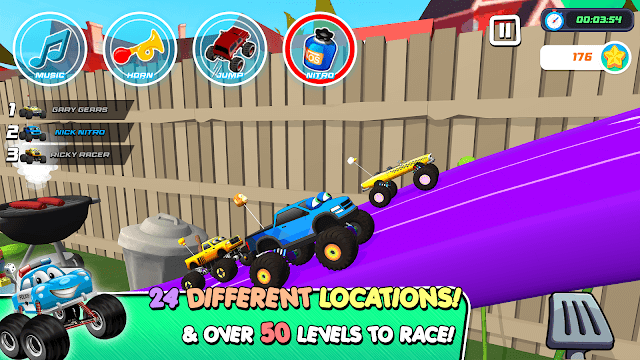 Race through 24 different locations and over 50 levels