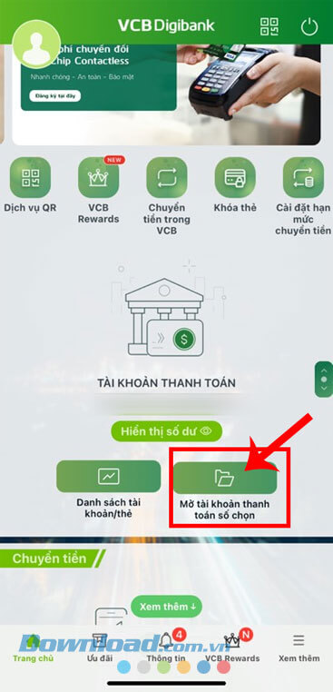 Hướng dẫn mở tài khoản Vietcombank theo số điện thoại