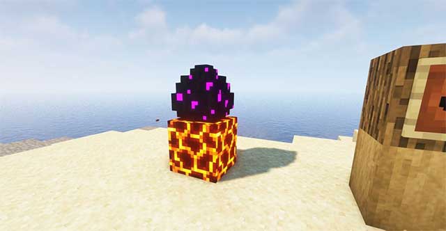 When you place the Dragon Egg on the Magma Block, the Dragon Egg. will drop Dracomelette