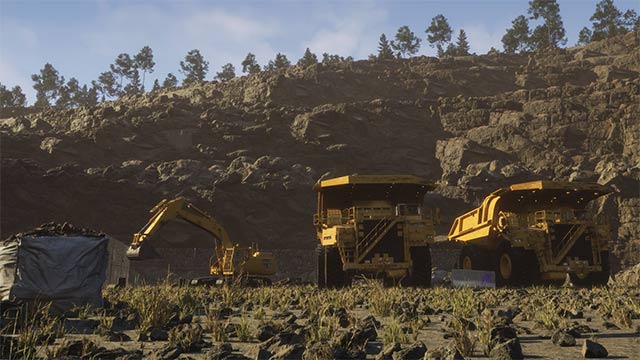 Exploit ore with specialized machines and trucks. used in the game Heavy Truck Simulator