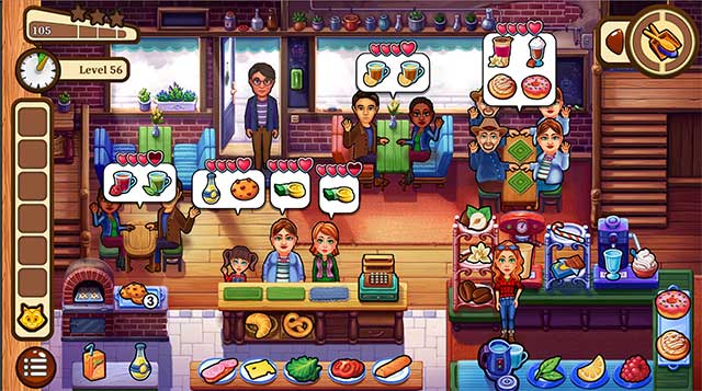Talk and interact with everyone for clues, work in a restaurant 