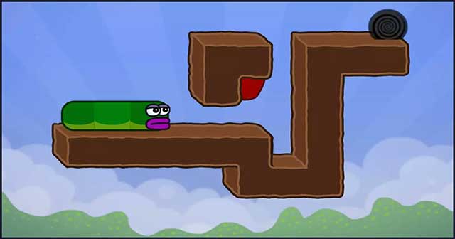 Apple Worm has multiple levels fun with obstacle mazes