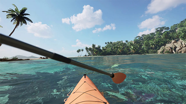 Timed sailing or relaxing sightseeing while kayaking VR: Mirage