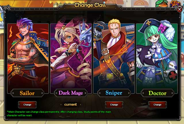 One Piece Online 2 has 4 classes to choose from! play: Sailor, Dark Mage, Sniper and Doctor