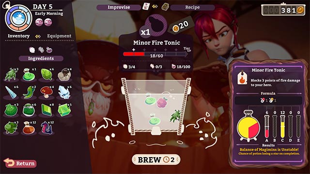 Lựa chọn nguyên liệu chất lượng cao để tạo ra loại thuốc hoàn hảo trong game Potionomic