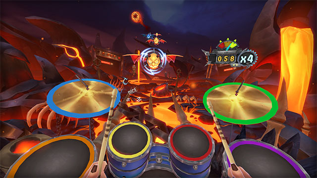 Vừa đánh trống vừa diệt quái trong game âm nhạc kết hợp hành động Drums Rock